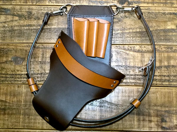 シザーケース プロ用モデル レザー 革 シザーホルダー ヌメ革 本革