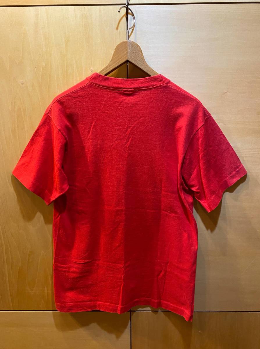 ビンテージ FIREFIGHTER プリント メッセージ Tシャツ 赤 レッド USA製 古着 アメリカ 消防士_画像5
