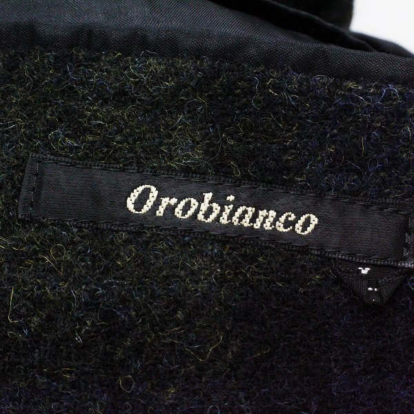メンズ Orobianco オロビアンコ ブラックウォッチ チェック エルボーパッチ ウールツイードジャケット L/ネイビー【2400012884571】_画像8