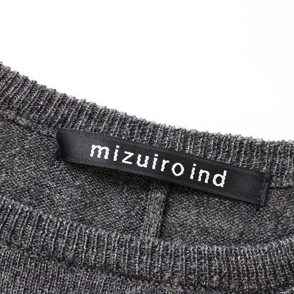 mizuiro ind ミズイロインド ウール混 ニット ノースリーブワンピース/グレー【2400012905863】_画像6