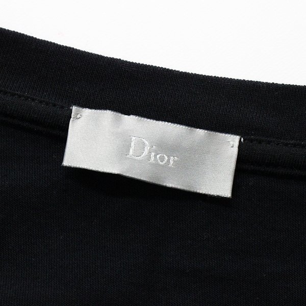 Dior HOMME ディオール オム サテン素材 前後切り替え クルーネック 半袖 Tシャツ XS/ブラック トップス【2400012898981】_画像5