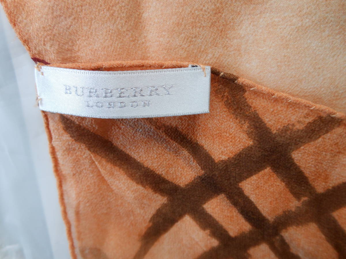 BURBERRY LONDON 2000 Burberry ( Англия ) маленький шарф .. через .. orange серия 46cm×42cm