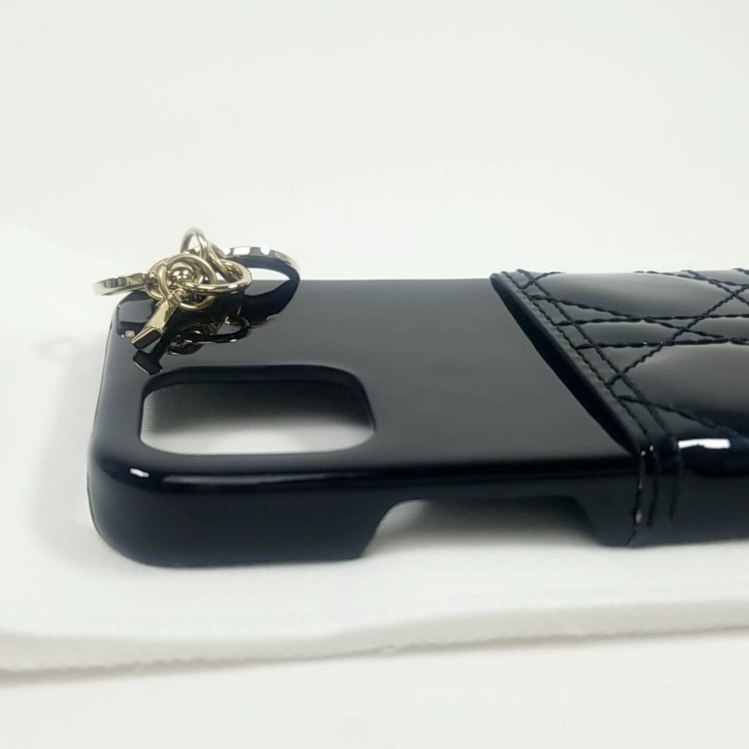 ◆DIOR LADY DIOR iPhone 12 & 12 Pro ケース エナメル スマホ ケース ブラック 黒 Christian Dior  クリスチャンディオール◆送料無料