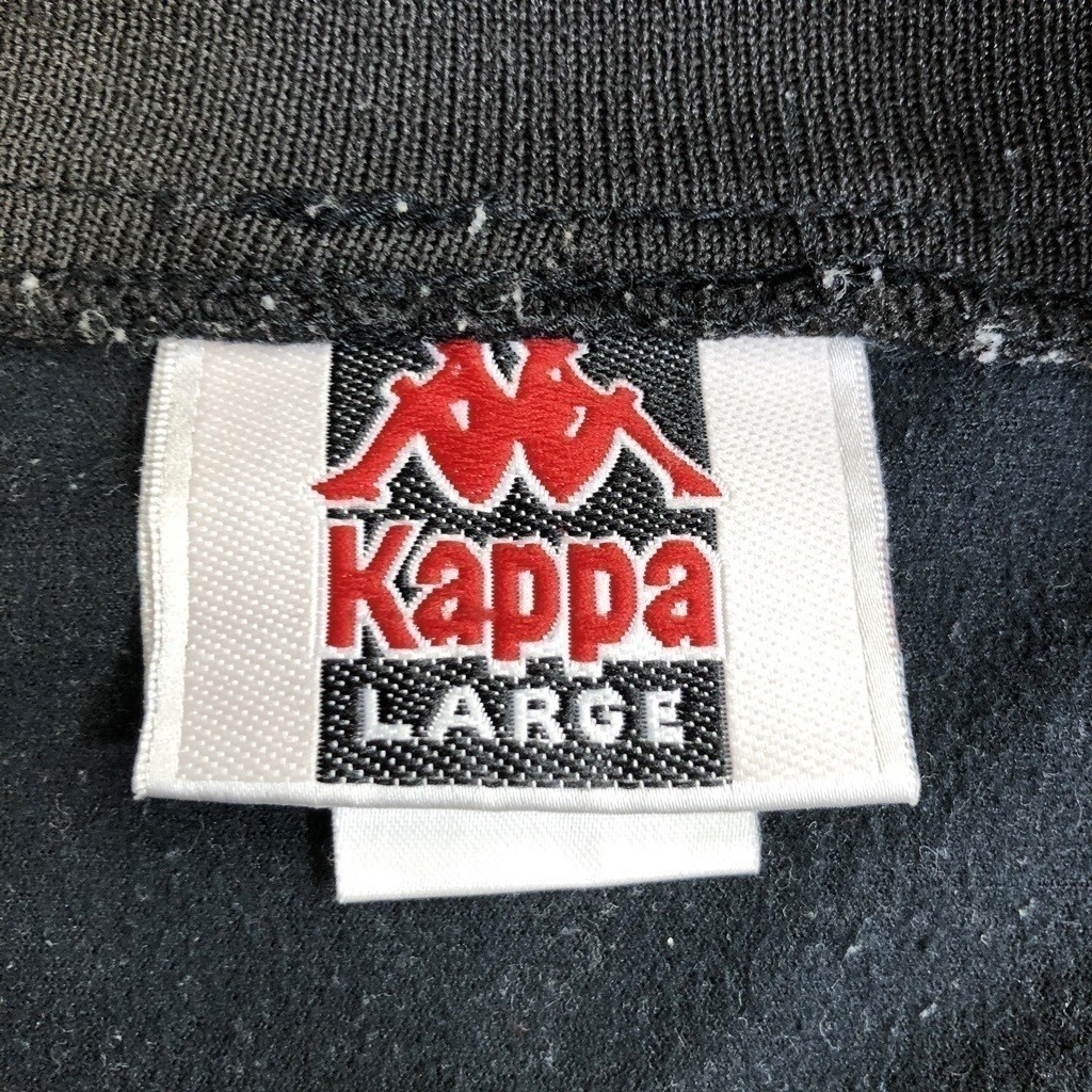  атмосфера выдающийся! KAPPA/ Kappa боковой линия te Caro go спортивная куртка джерси 90s черный желтый L мужской c1548 K5