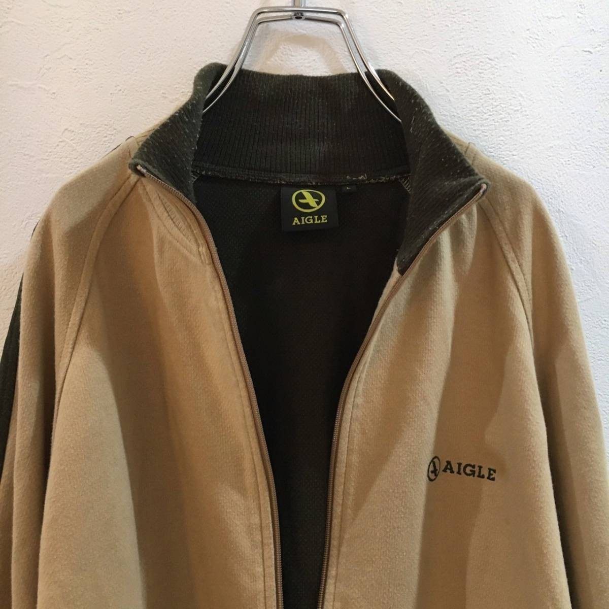  стильный замечательная вещь *AIGLE/ Aigle Parker полный Zip тренировочный AIGLE бежевый Brown чай мужской ON464