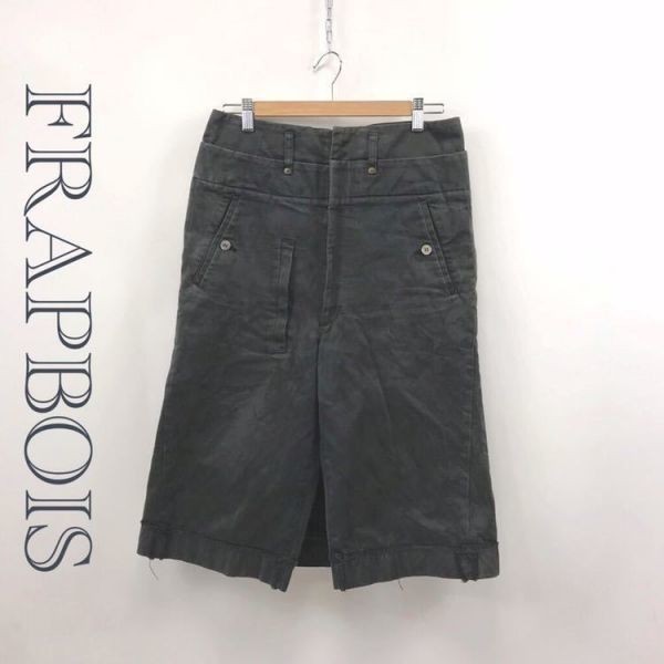 ■ FRAPBOIS フラボア ワーク スカートパンツ デニムスカート ブラック サイズ1 日本製 レディース ｃ1284K40_画像1