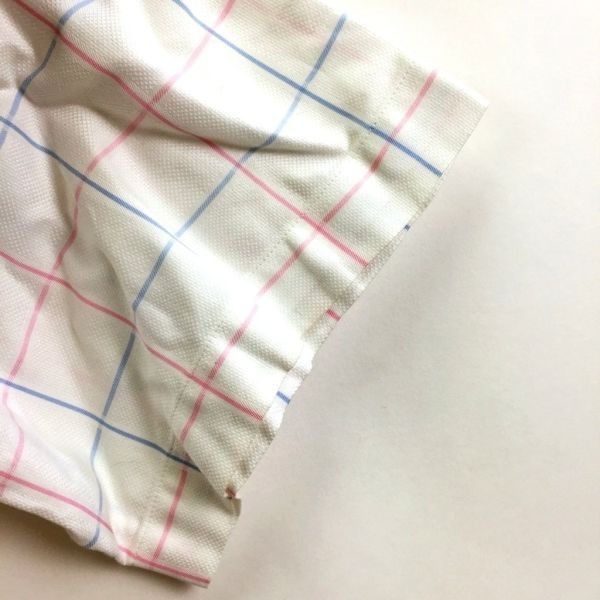 ◆お洒落な逸品◆Maker's Shirt 半袖 シャツ チェック柄 コットン100％ ホワイト 白 メンズ M K125 ｃ3612_画像6