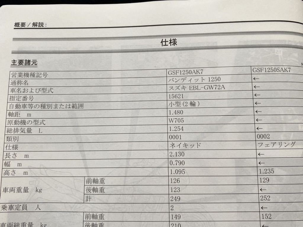 送料無料 2冊 スズキ バンディット1250 GSF1250/S/A/K7/K8 GW72A 送料無料 2冊 スズキ バンディット1250 GSF1250/S/A/K7/K8 GW72A