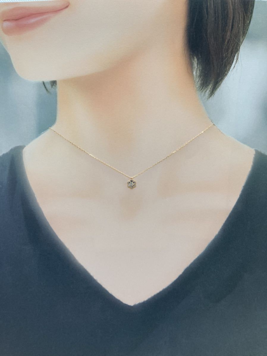 K18YG天然ダイヤモンドネックレス・天然ダイヤモンド0.15ct
