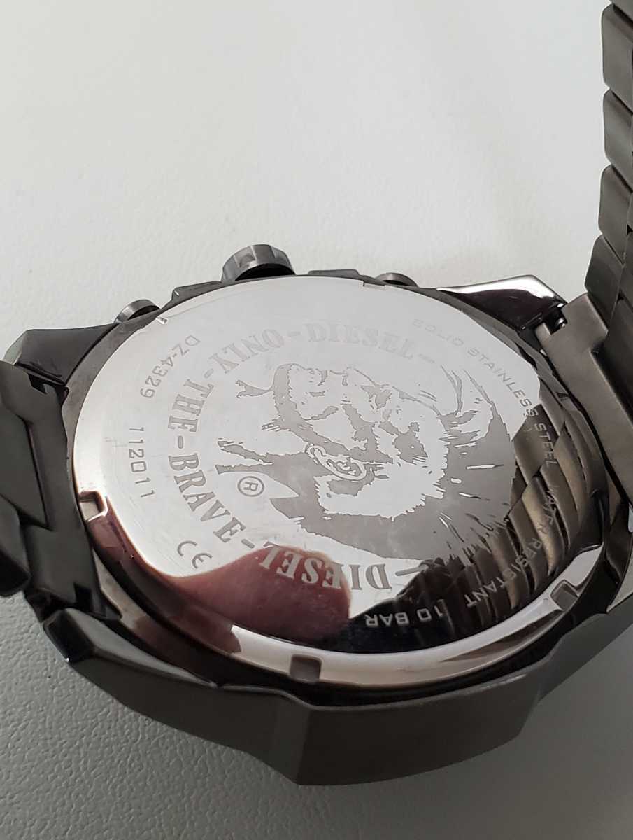 ほぼ未使用品 DIESEL メガチーフ DZ-4329 クロノグラフ 腕時計 cnema.fr