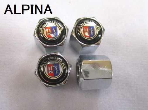 【新品・即決】BMW アルピナ ALPINA エアバルブ キャップ シルバー ４個セット ホイール タイヤ _画像1
