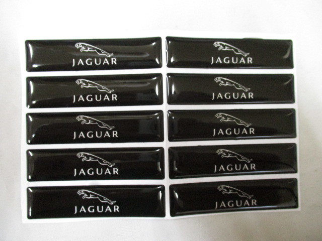 【新品・即決】ジャガー JAGUAR 10枚 大① 6cm ロゴ シール 自動車用 エポキシ_画像1