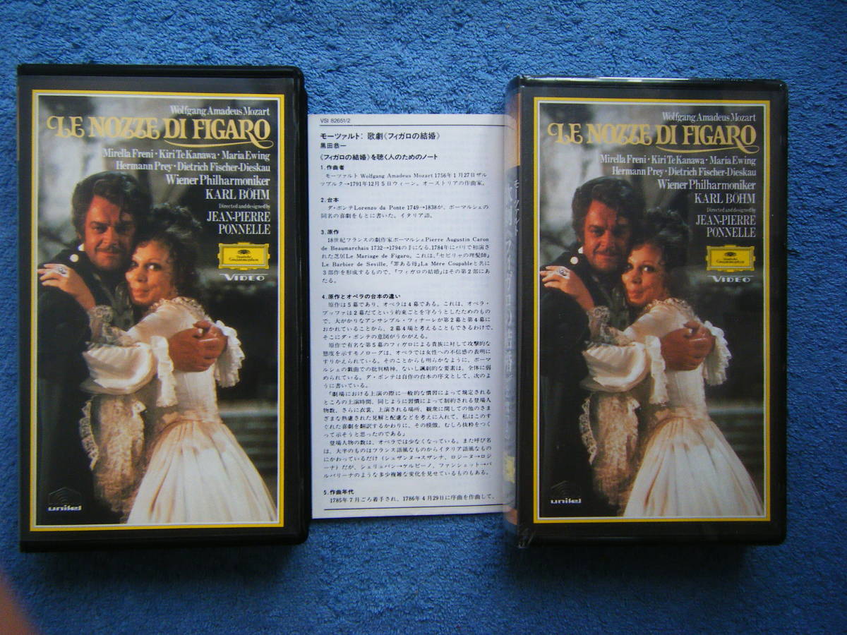 ПРОДУКТРЕНА Revue: Брак Фигаро Все песни ② 2 Используемые VHS Video о супермаркетах субтитров (1 нераскрыт) См. Карл Бим, проведенный Венской филармонией / Фото 4-10