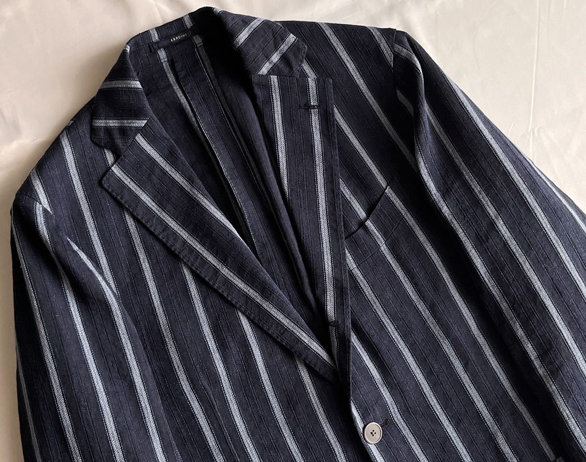 LARDINI 新ロゴ ラルディーニ 48 テーラードジャケット ネイビー系