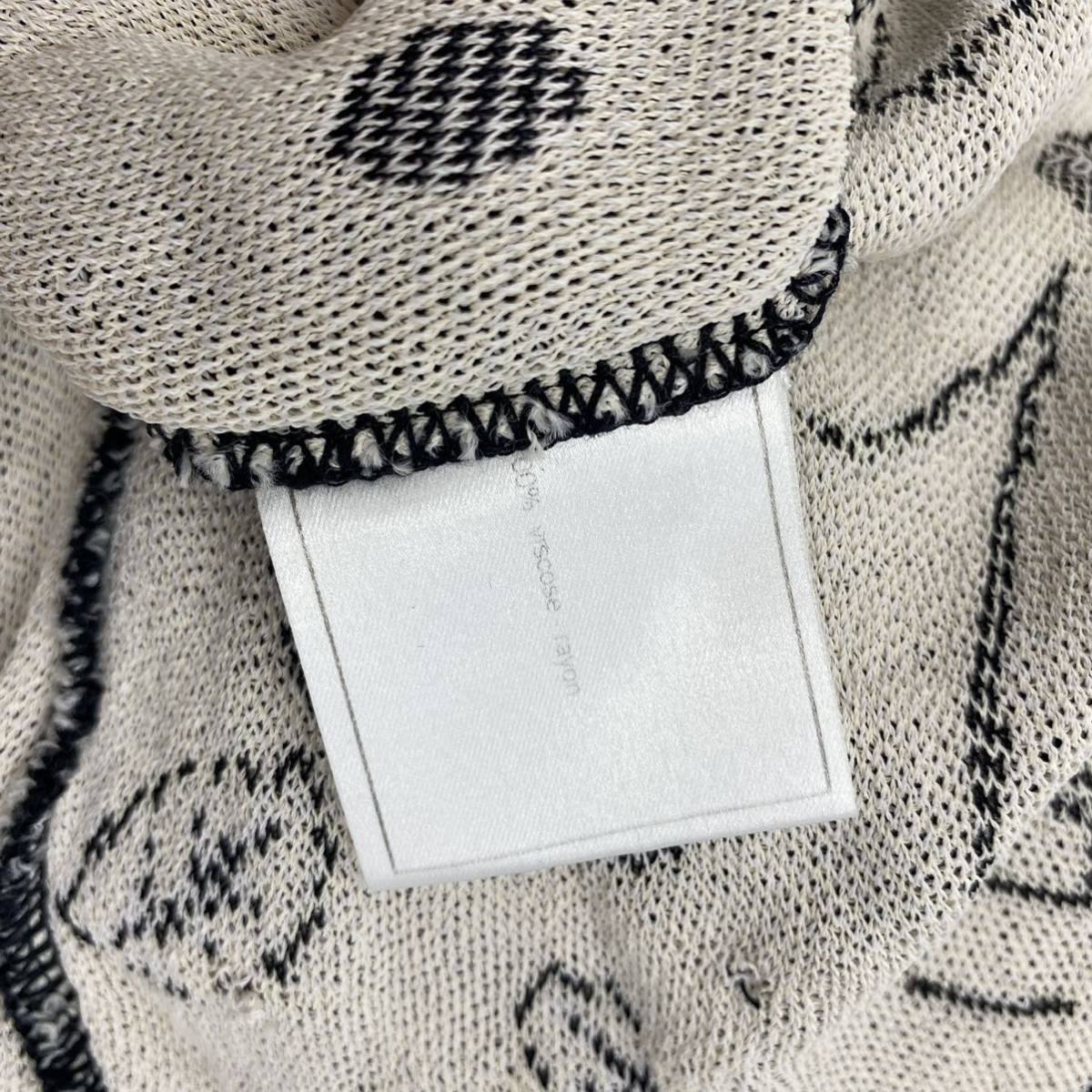 1円 高級 シャネル CHANEL カメリア ニットベスト 総柄 ドット