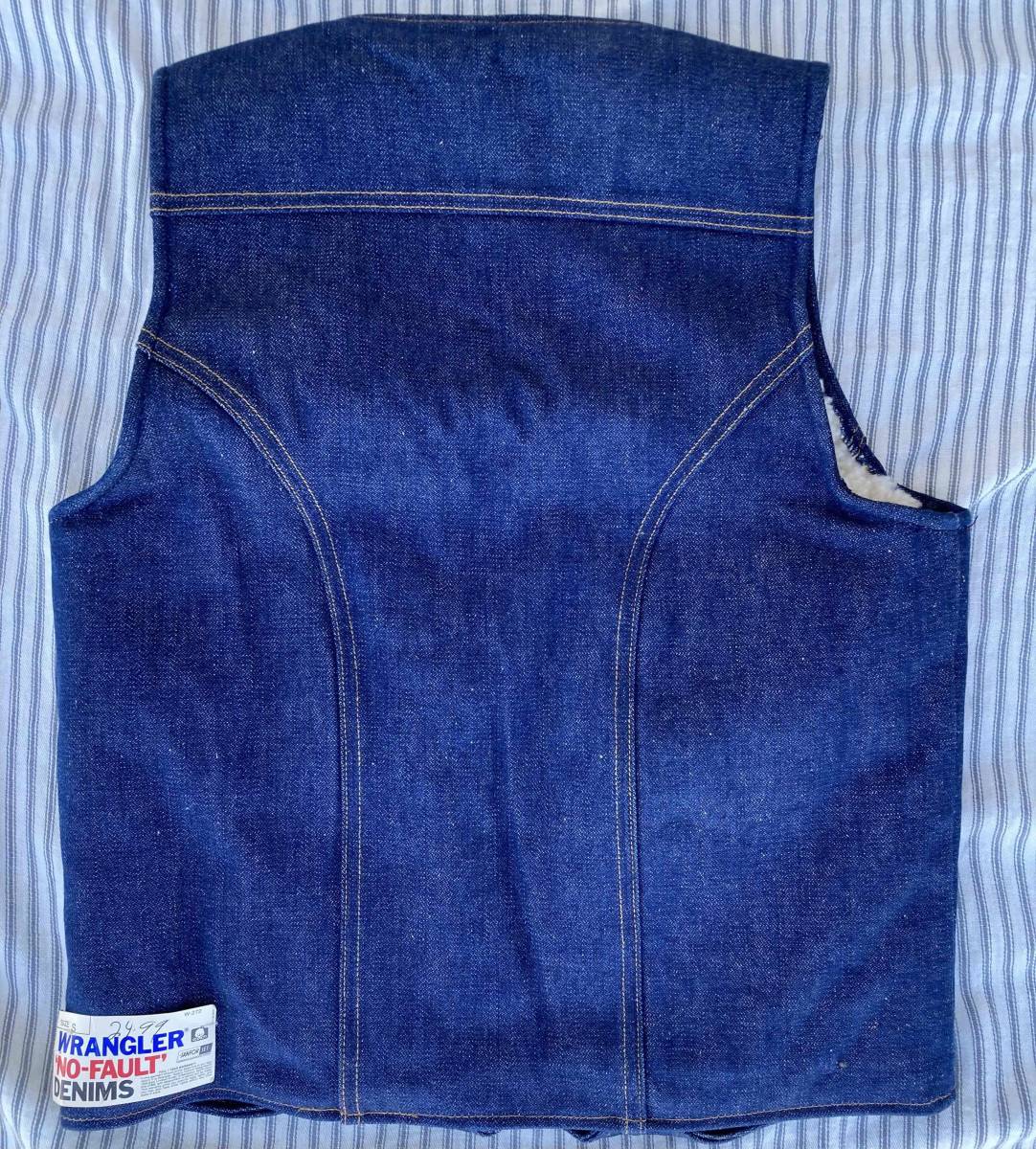 1980s DEADSTOCKラングラー白ボアデニムベストWRANGLERアメリカ製1980年代VINTAGE DENIMヴィンテージ/デッドストックSサイズ_画像6