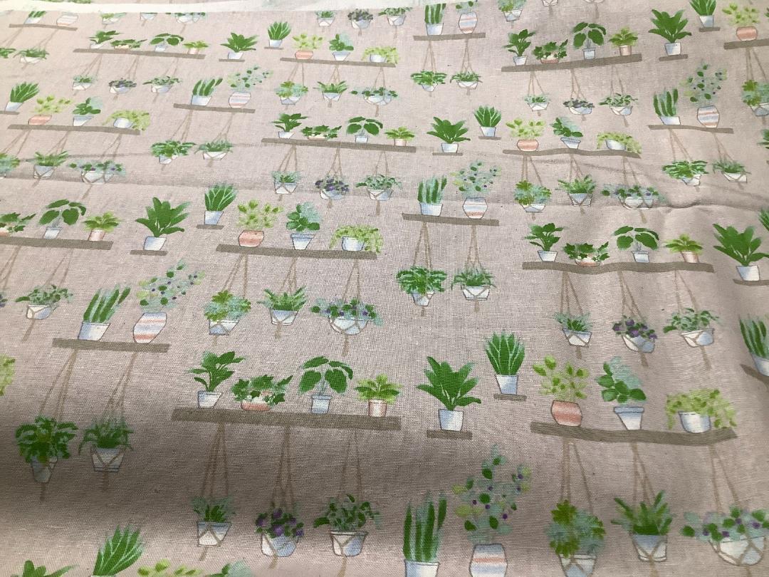 綿麻 キャンバス 110×200cm 生地 はぎれ 日本製 観葉植物　