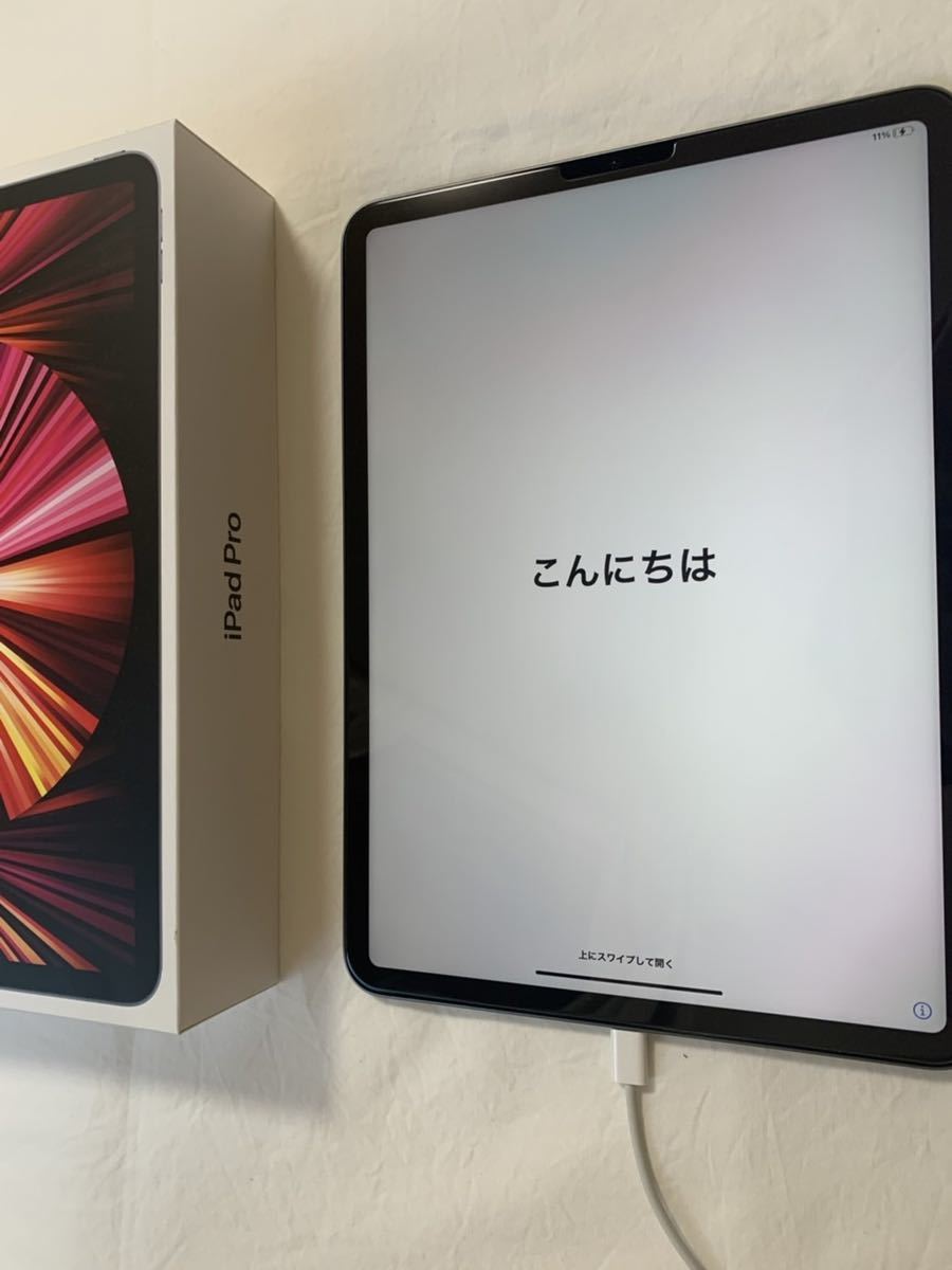 iPad Pro 11インチ 第３世代 128GB Wi-Fiモデル 2021年 Apple スペースグレイ 純正充電器 付属品 箱付 初期化済み  動作良好
