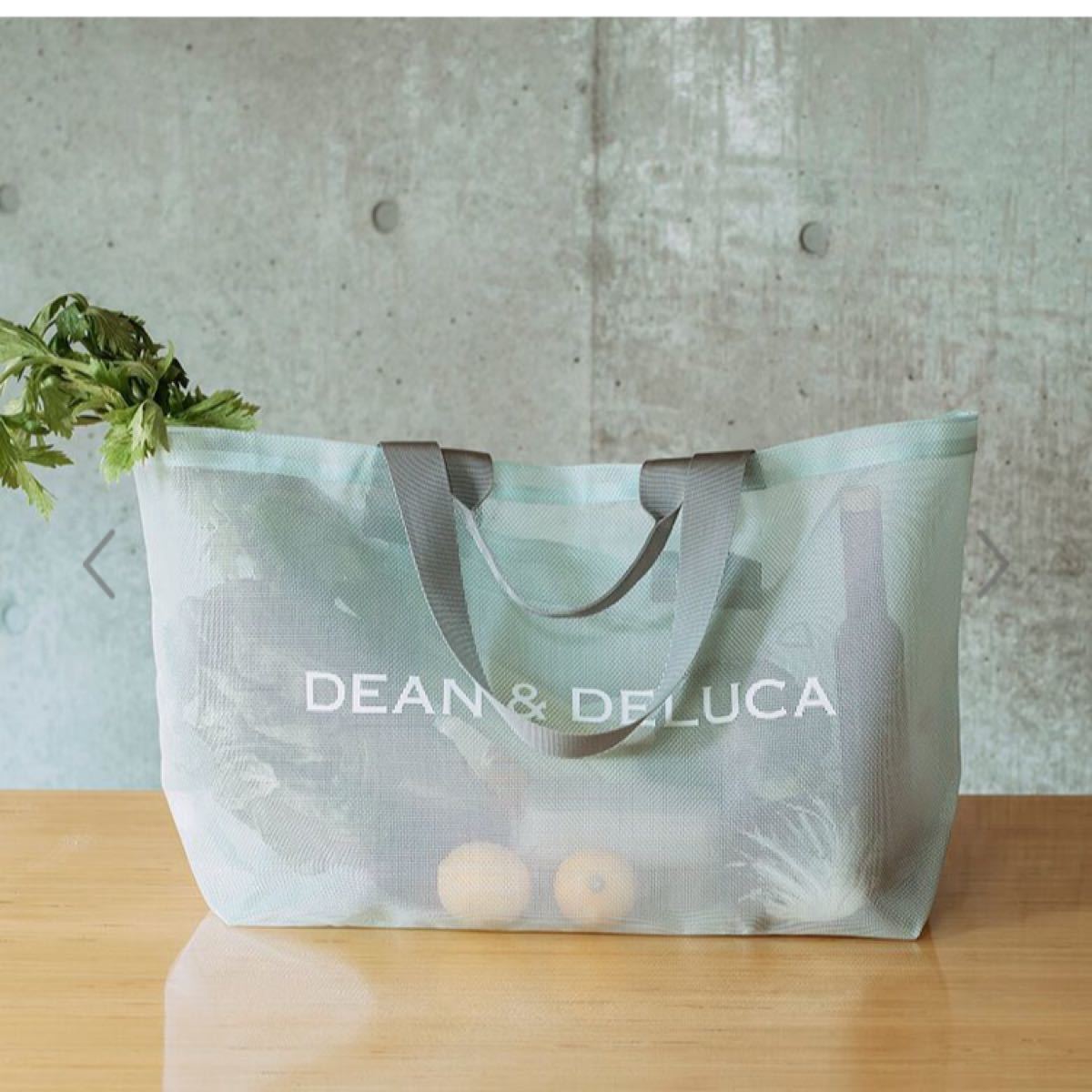 DEAN & DELUCA メッシュトートバッグ ミントブルー BIGサイズ Sサイズ セット DEAN&DELUCA 内ポケット