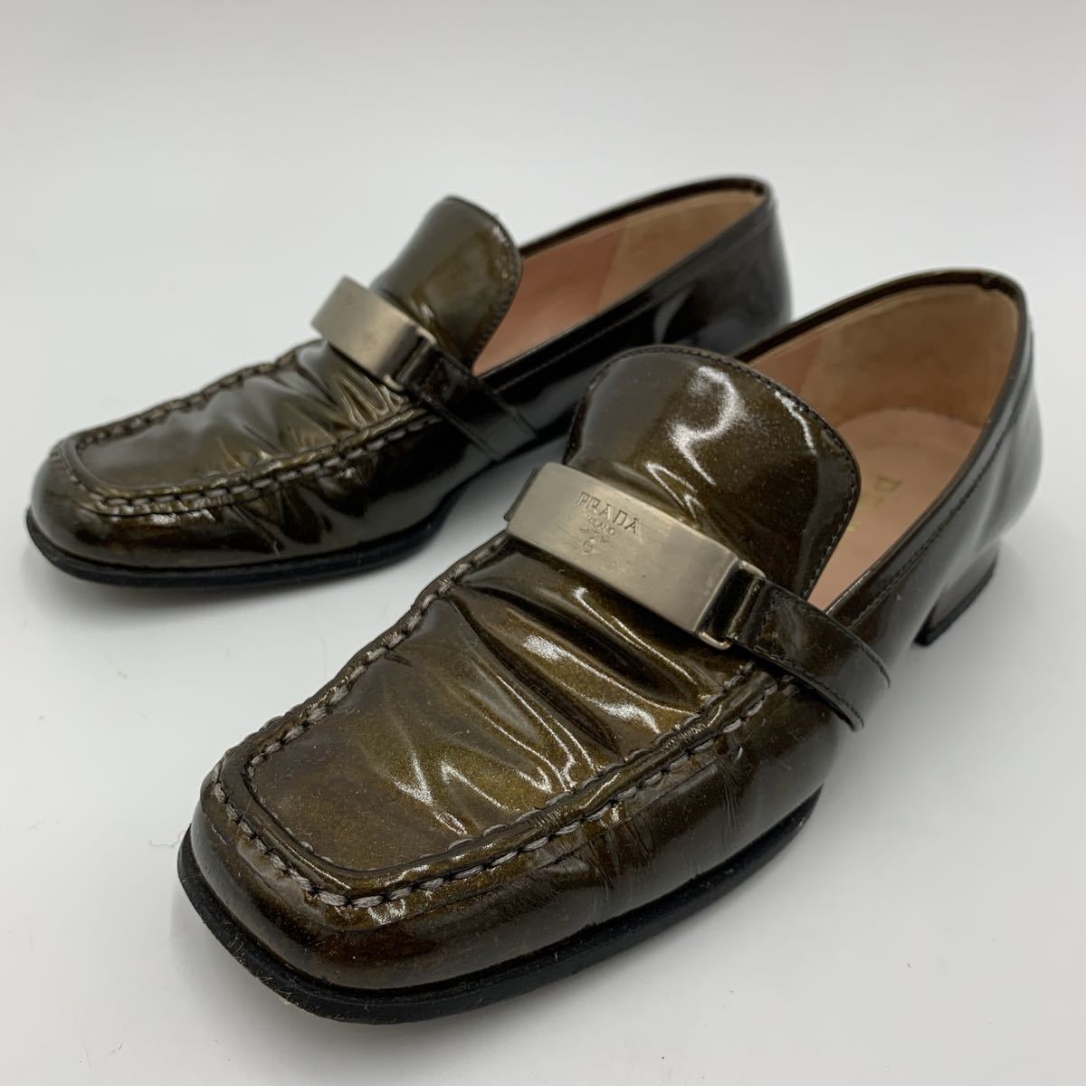 1円~ * 箱付き イタリア製 '至高の逸品' PRADA プラダ 本革 LEATHER