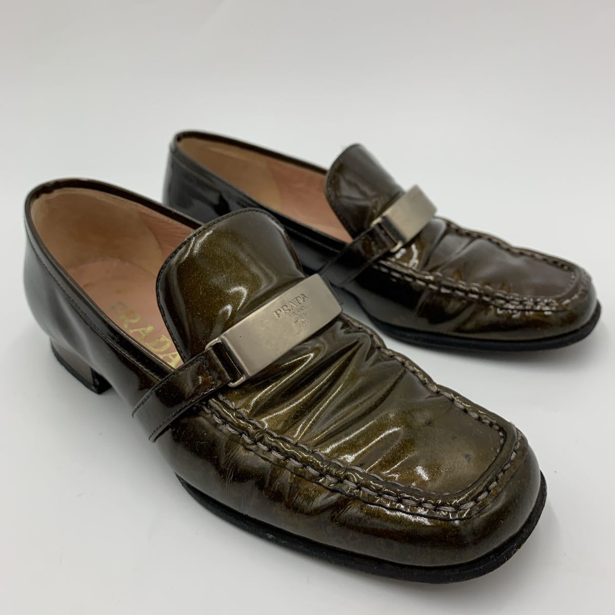 1円~ * 箱付き イタリア製 '至高の逸品' PRADA プラダ 本革 LEATHER