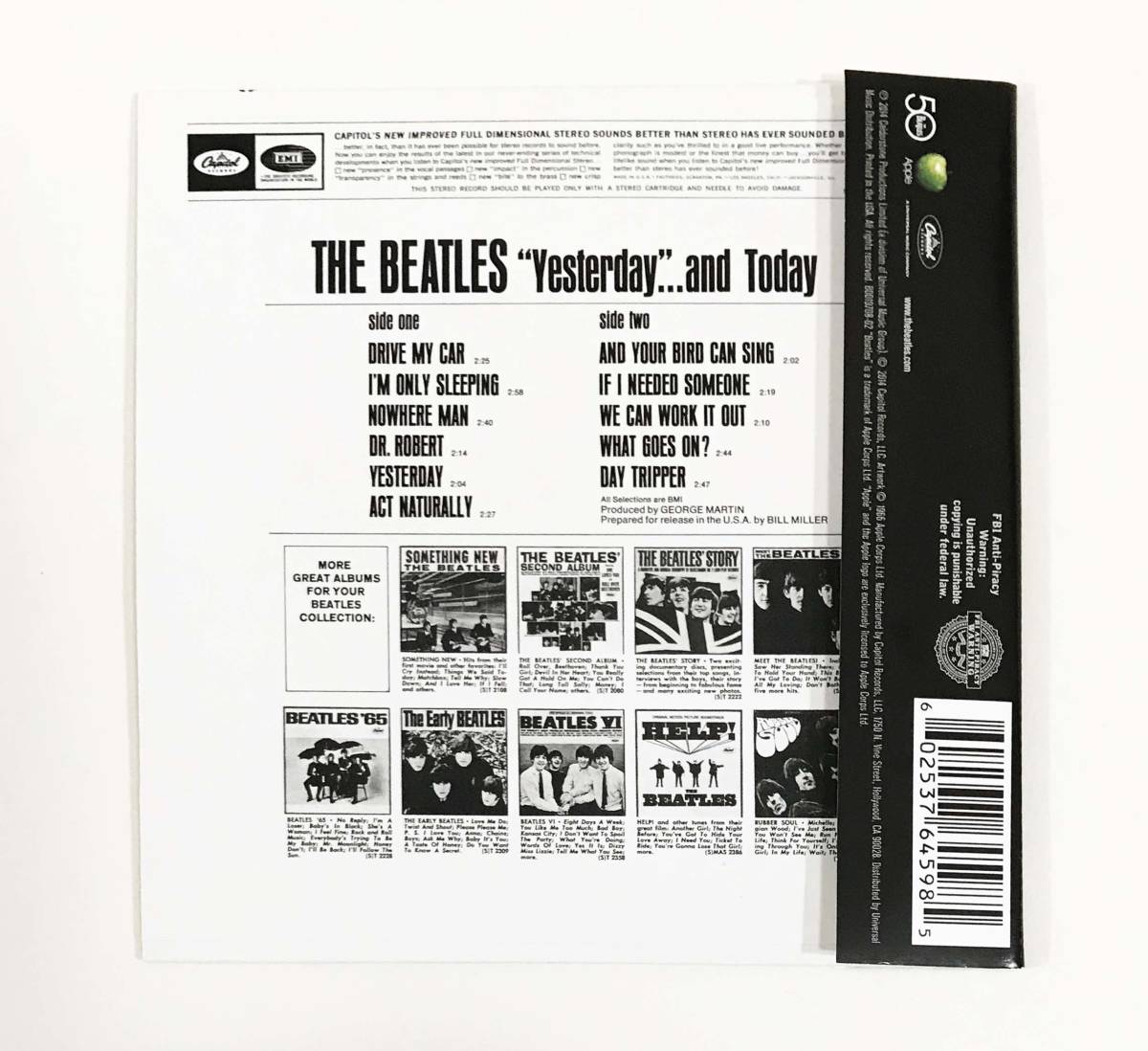 【送料無料！】新品未開封品！THE BEATLES ザ・ビートルズ「Yesterday And Today」USキャピトル盤 紙ジャケット_画像6