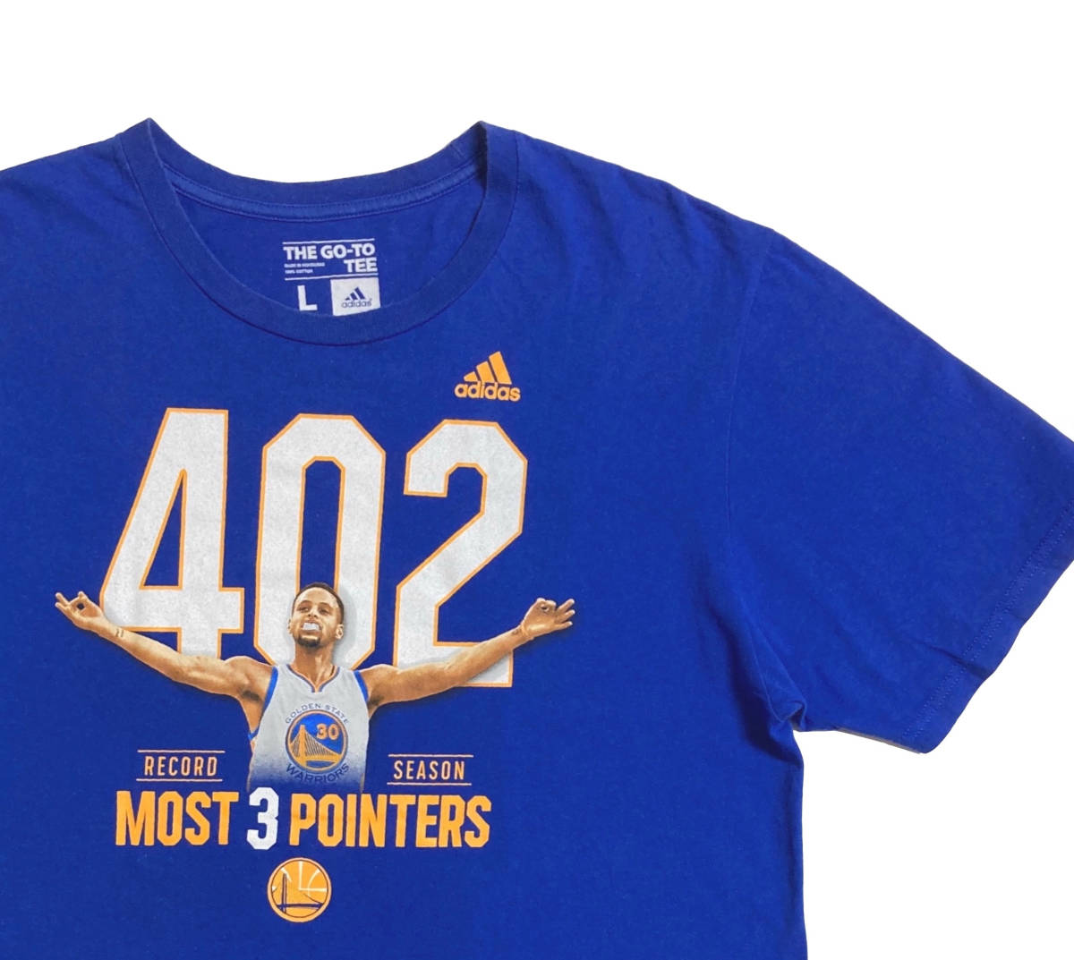 レア ステフィン カリー 3ポイント成功数歴代1位記念 402本 Tシャツ Stephen Curry NBA ウォーリアーズ Lサイズ