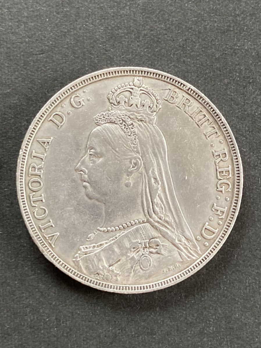 極美品 1891年 イギリス 英国 銀貨 クラウン ビクトリア(検索 極美品 1891年 イギリス 英国 銀貨 クラウン ビクトリア(検索