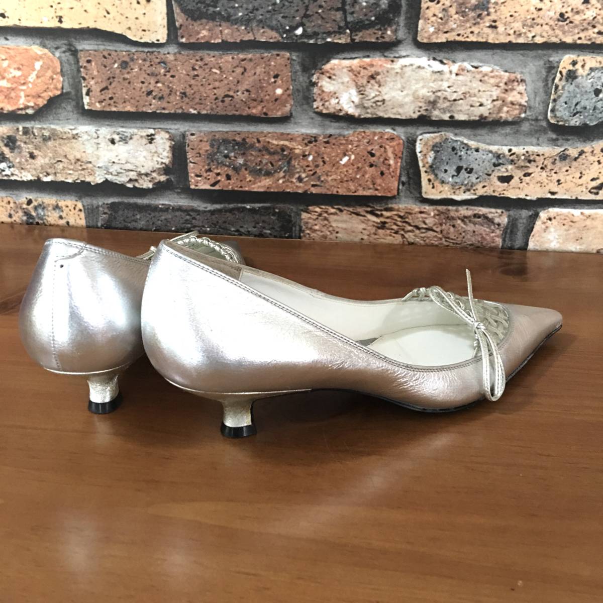  free shipping!D.IANA Diana silver pumps 23TS