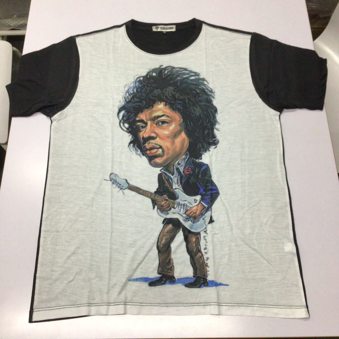 DBR5C. バンドイラストTシャツ XLサイズ　Jimi Hendrix ジミヘンドリックス　似顔絵_画像1