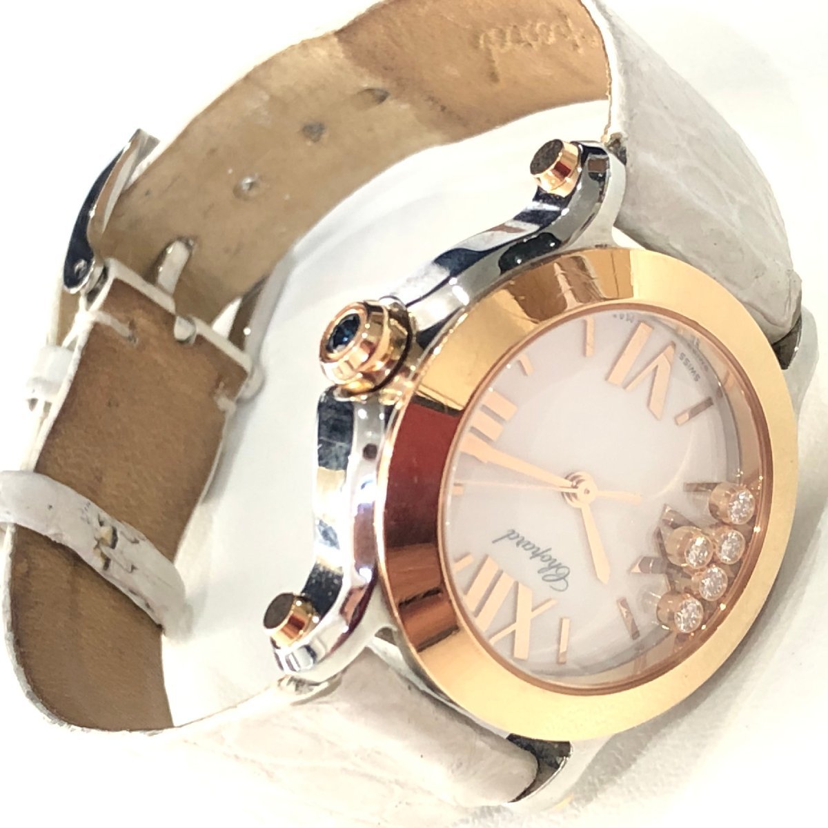 [ rare ] Chopard chopard Mark 2 Mark II k18×SS 5 diamond happy sport Mini lady's wristwatch 274189-5010