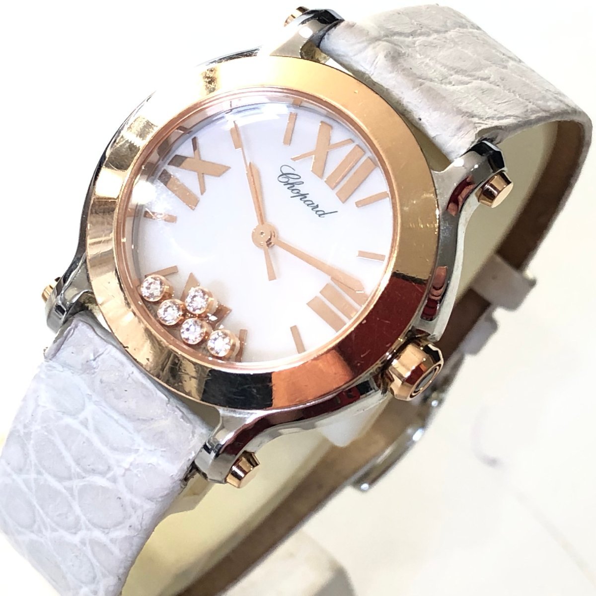 [ rare ] Chopard chopard Mark 2 Mark II k18×SS 5 diamond happy sport Mini lady's wristwatch 274189-5010