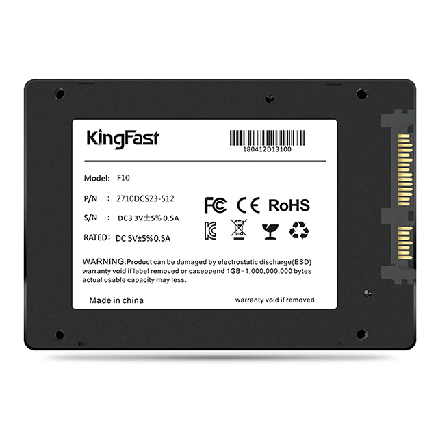 安心の国内発送・新品【大容量 SSD 512GB】KingFast 最新モデルF10 SATA3 2.5インチ 3年間のメーカー保証付き