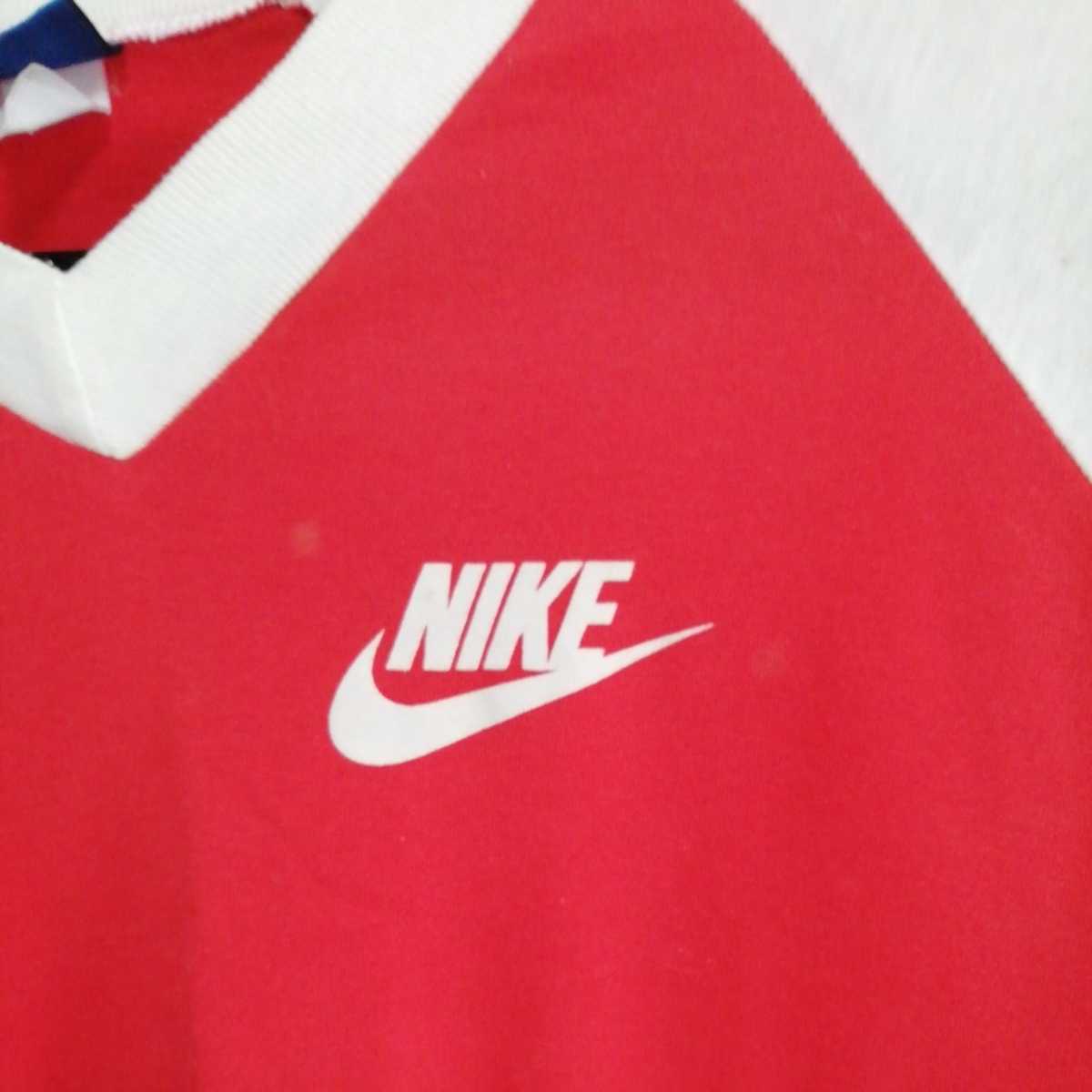 80年代紺タグVネックTシャツ　サイズLナイキ NIKE _画像2