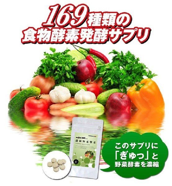 6袋セット enjoy365 濃縮野菜酵素 酵素　サプリ 169種類の食物酵素発酵サプリ・やさい酵素・野菜酵素 ダイエットサポートサプリメント　