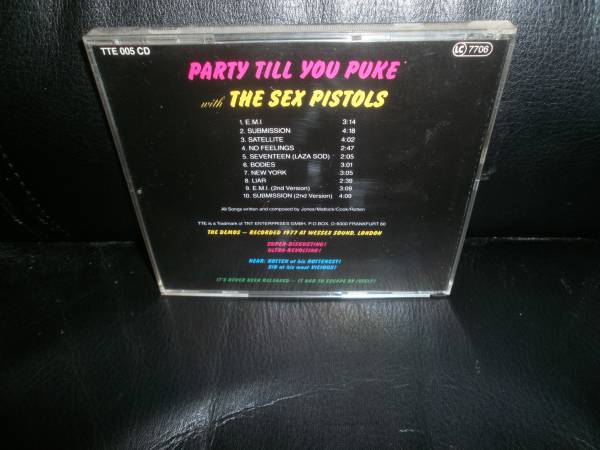 SEX PISTOLS/Party Till You Puke CD demo_画像2