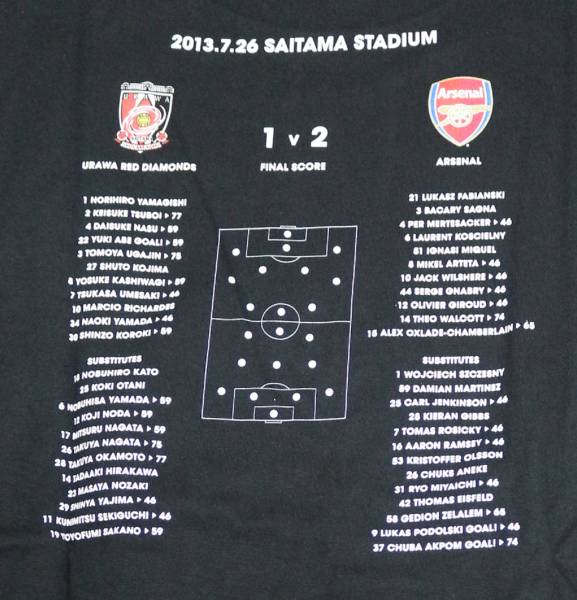 【限定Tシャツ】Arsenal Japan ツアー 浦和レッズ戦_画像3