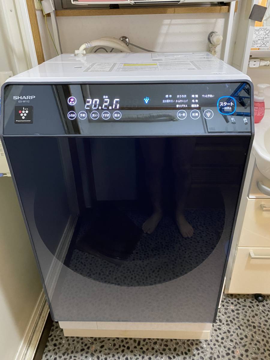 シャープ 2020年 保証付 AI洗濯 ES-W112-SR ドラム式洗濯機