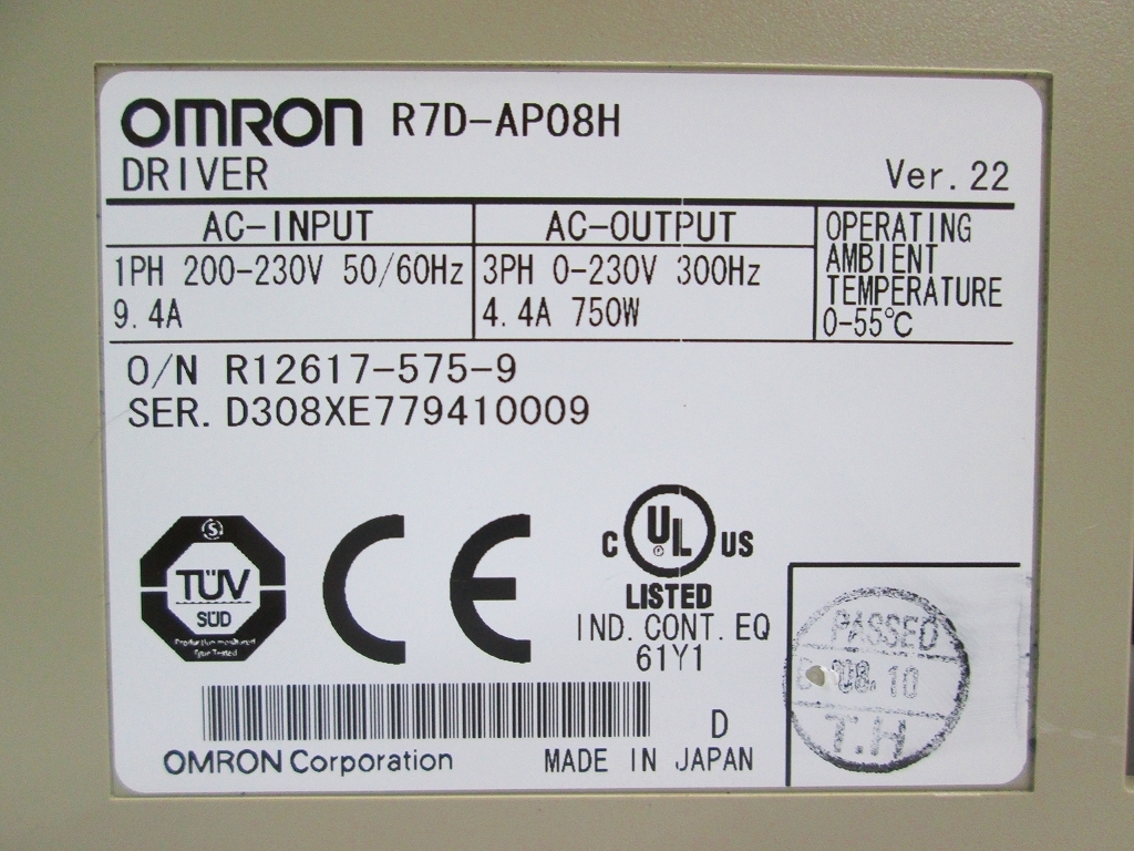 OMRON　サーボドライバ　R7D-AP08H_画像5