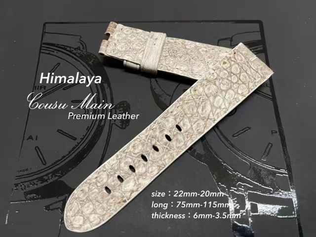 22mm-20mm premium クロコダイル 両面クロコダイル クロコベルト 時計ベルト 無双 Dバックル用（PANERAI パネライ ４２ｍｍケース）向S562_画像2