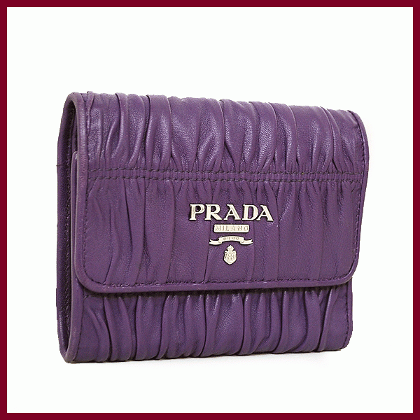 ホットセール 【送料無料】【本物】PRADA★プラダ★三つ折り財布★コンパクトウォレット★1MH840★レザー★パープル 紫色★レディース財布 女性用財布 ホットセール 【送料無料】【本物】PRADA★プラダ★三つ折り財布★コンパクトウォレット★1MH840★レザー★パープル 紫色★レディース財布 女性用財布