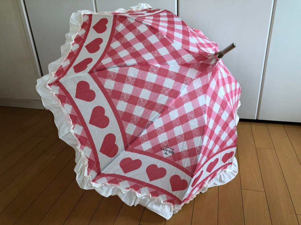 * новый товар *LADUREElate.re/ симпатичный pakoda type длинный зонт /. дождь двоякое применение зонт / маленький pala/ Heart розовый 