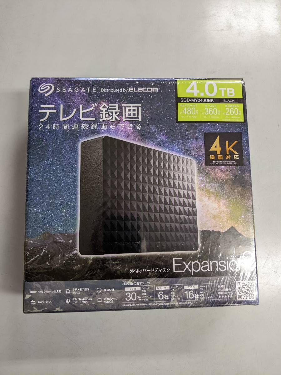 【新品・未開封】エレコム｜ELECOM SGD-MY040UBK 外付けHDD Expansion ブラック [4TB]