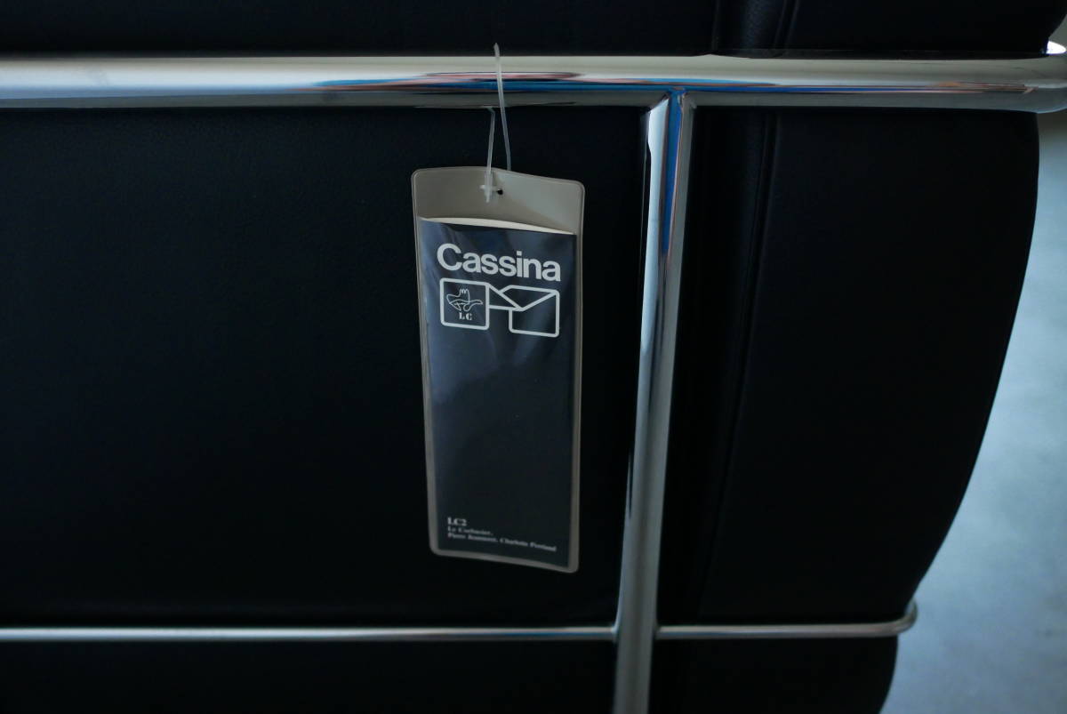 送料込 Cassina/カッシーナ LC2 グランコンフォール 本革 ブラックレザー 1人掛 美品ワンオーナー