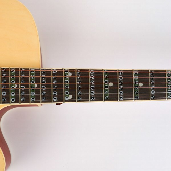 ギター　音階シール　ステッカー　１２フレット 透明