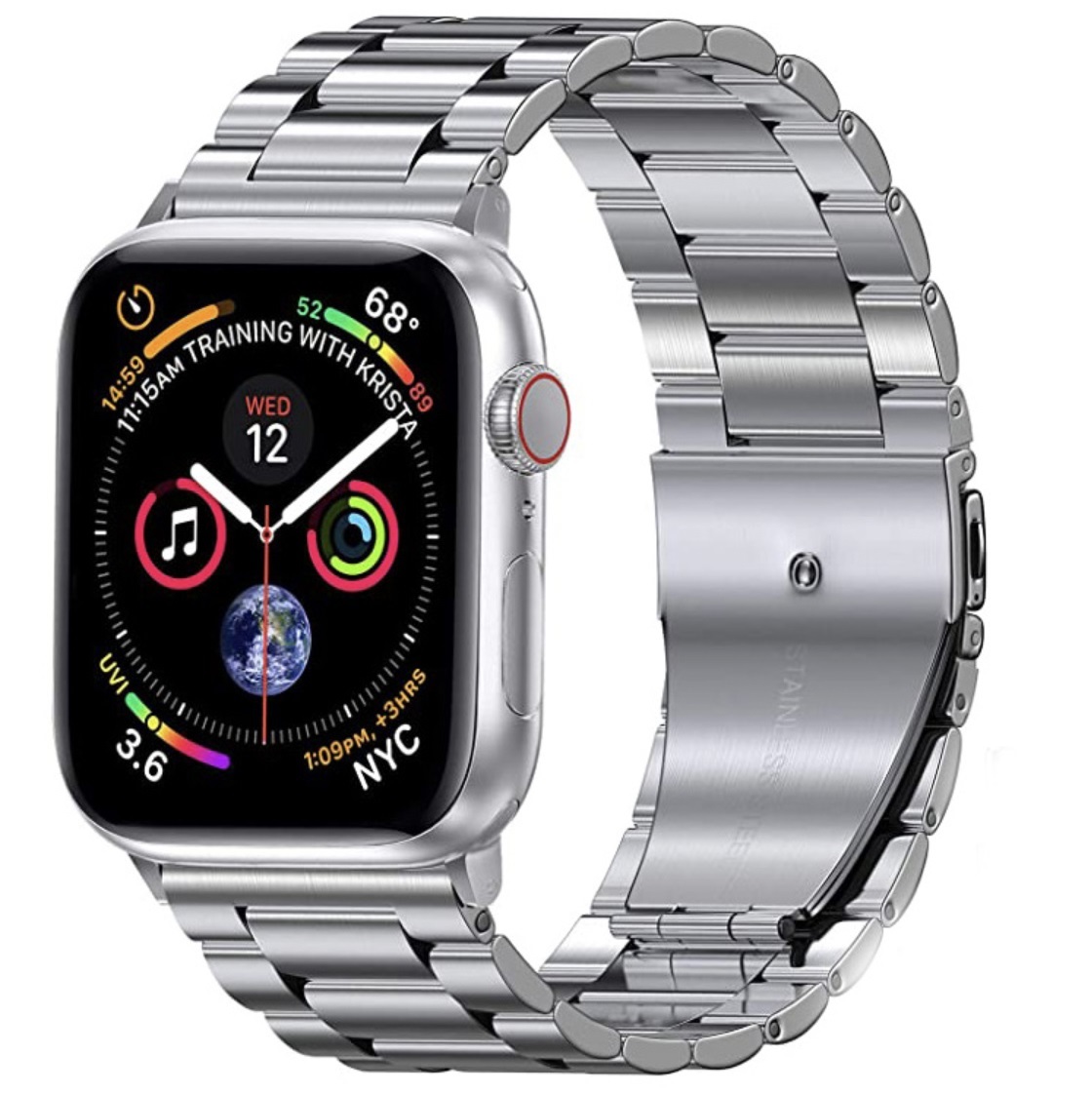 直販超特価 白Apple Watch ラバーバンドシルバーケース アップル 