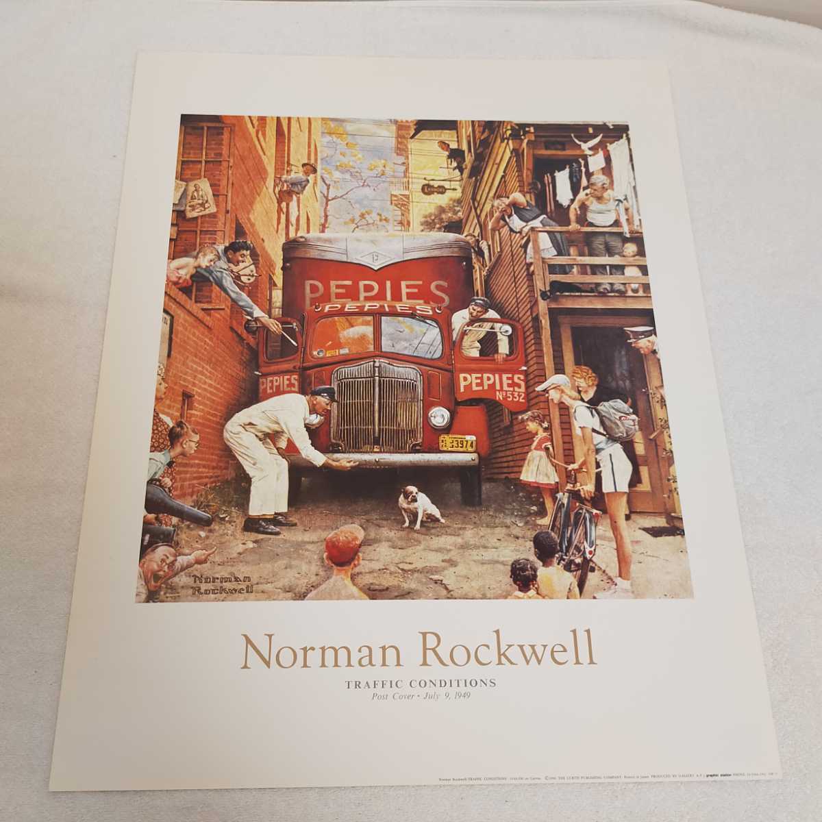 Noman Rockwell TRAFFIC CONDITIONS ノーマン・ロックウェル 交通渋滞 アート 複製画 額 入り アートフレーム _画像8