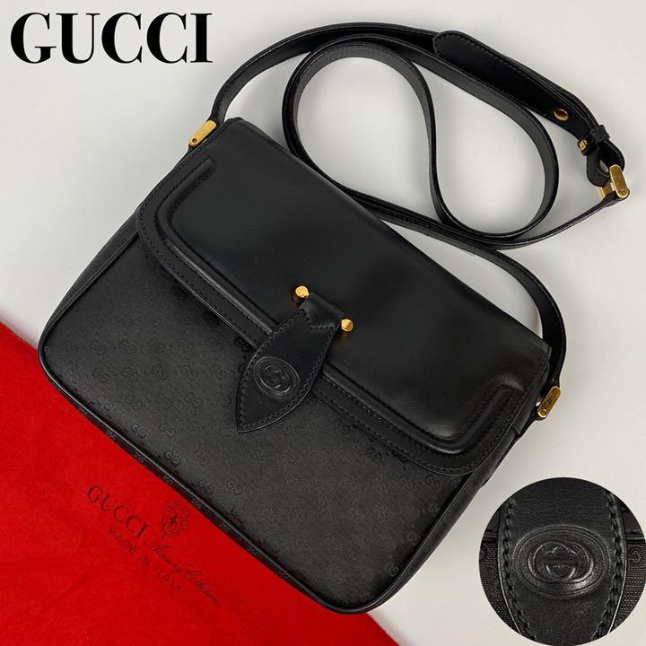 美品□GUCCI グッチ ショルダーバッグ マイクロ GG インターロッキング