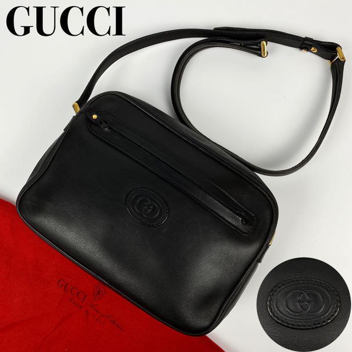 極美品□GUCCI オールドグッチ ショルダーバッグ GG インター