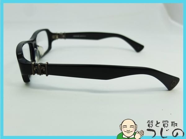 CHROME HEARTS クロムハーツ 黒縁伊達メガネ gittin any?-II 百合の紋章 EYEWEAR 眼鏡 サングラス ギャランティ送料無料 質屋つじの_画像4